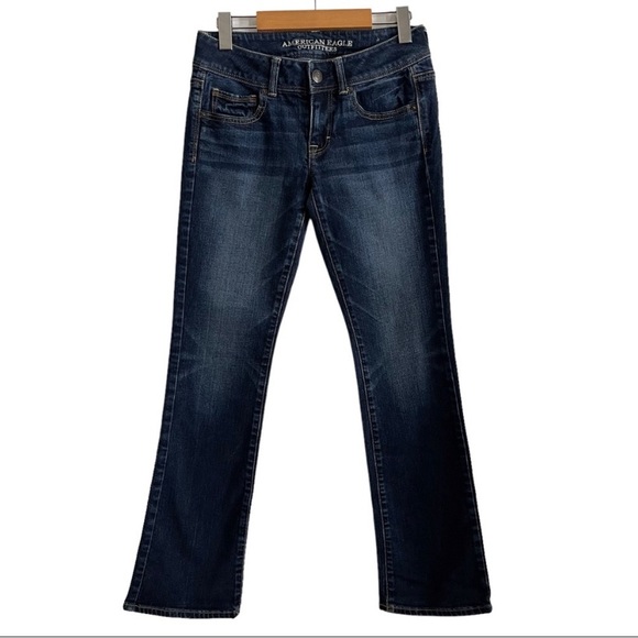 AMERICAN EAGLE Kick Boot Stretch Bootcut Jeans Blue - Picture 3 of 10